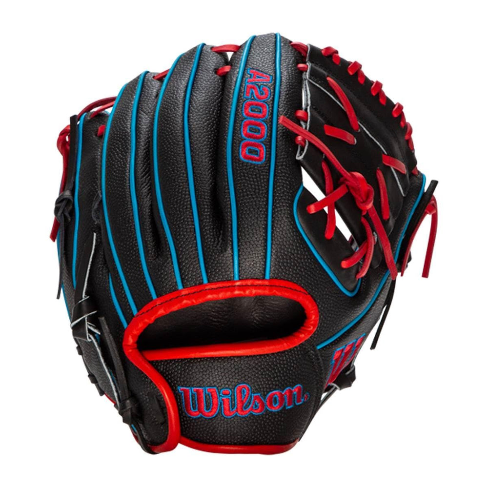 WILSON A2000 11-inch glove beside ruler showing compact infield size