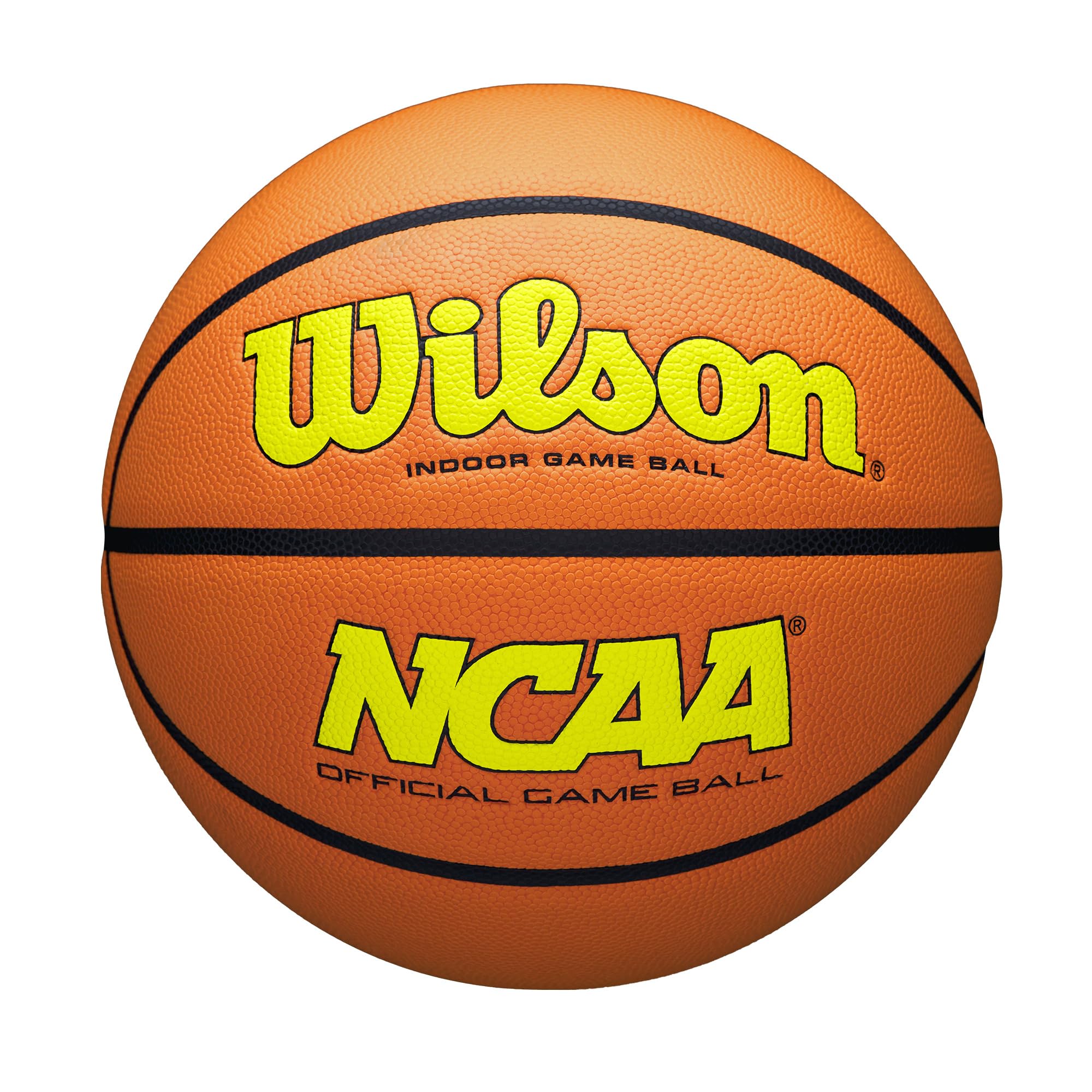 WILSON Evo NXT front view showing optic yellow orange ball and clear game branding, improved visibility