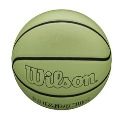 Wilson basketball in mid-dribble on court showing durable construction and play-ready performance
