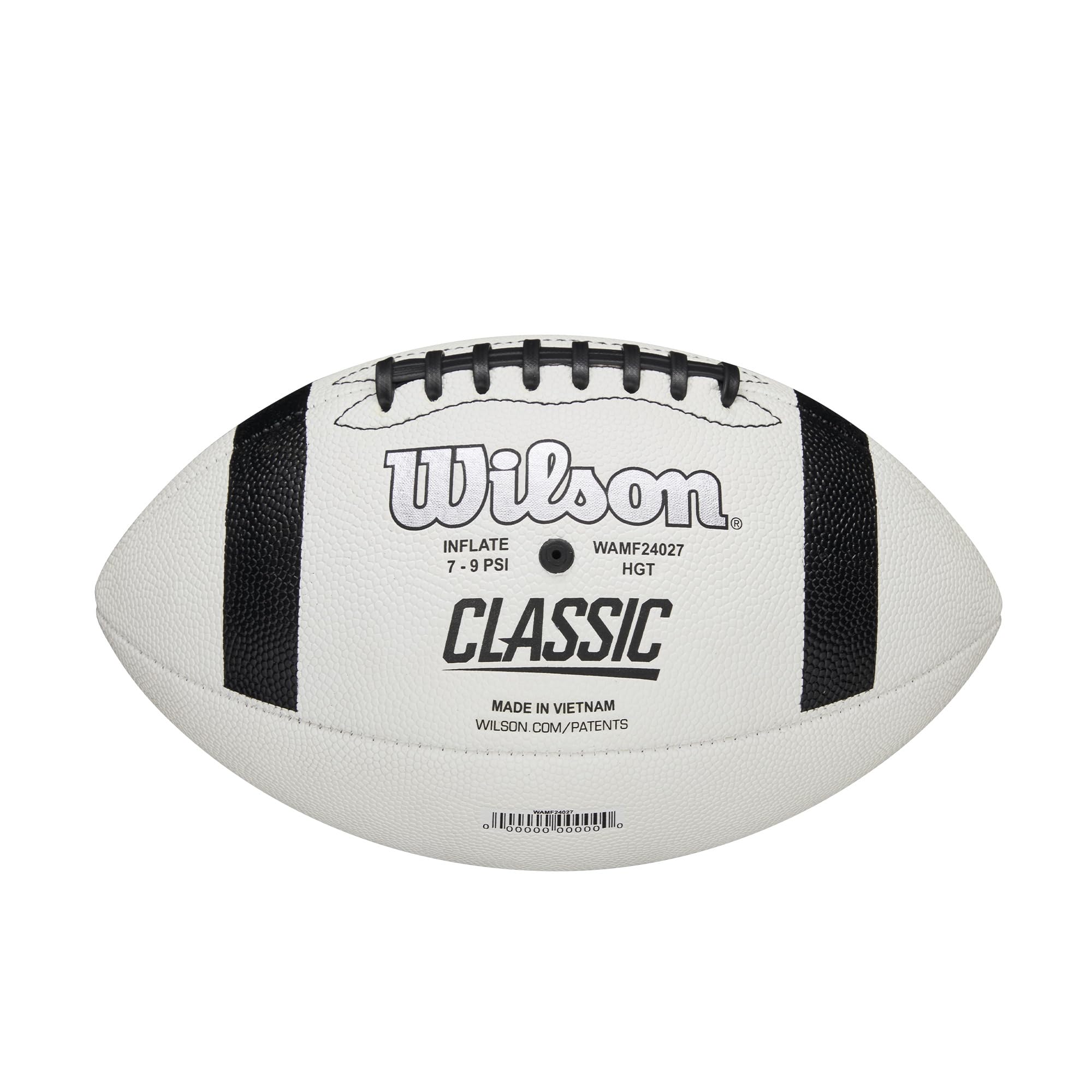 WILSON NCAA Classic Football close-up of composite leather texture for improved grip and consistent control