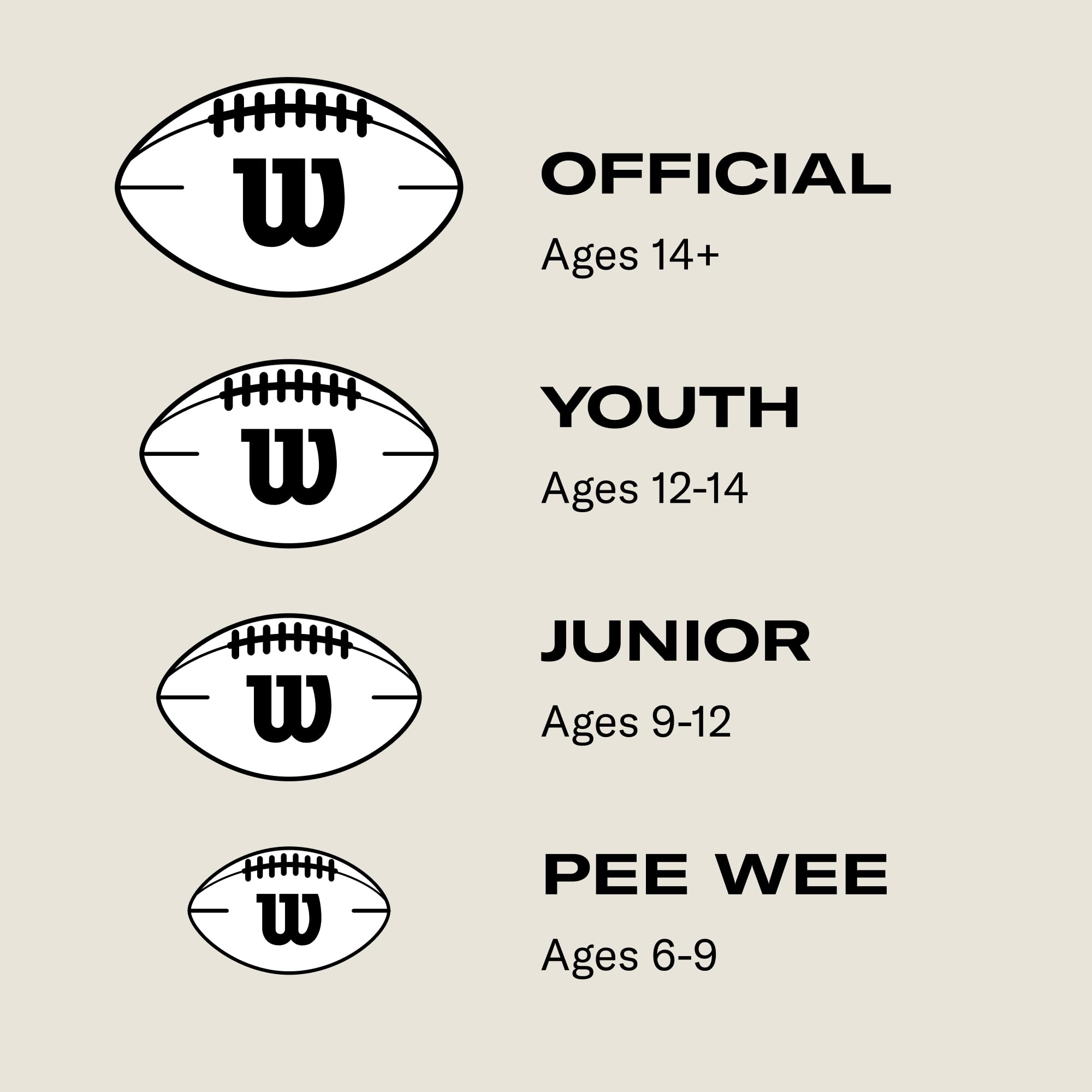 WILSON NCAA Classic Football beside a ruler showing official-size scale for accurate game play