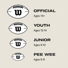 WILSON NCAA Classic Football beside a ruler showing official-size scale for accurate game play