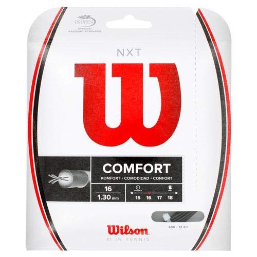 WILSON NXT 17 installed in a tennis racket during play demonstrating added sweet spot and comfortable response