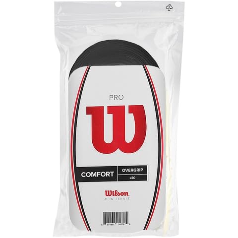 Tennis Plaza Wilson black overgrip pack front view showing included rolls and tape for easy supply