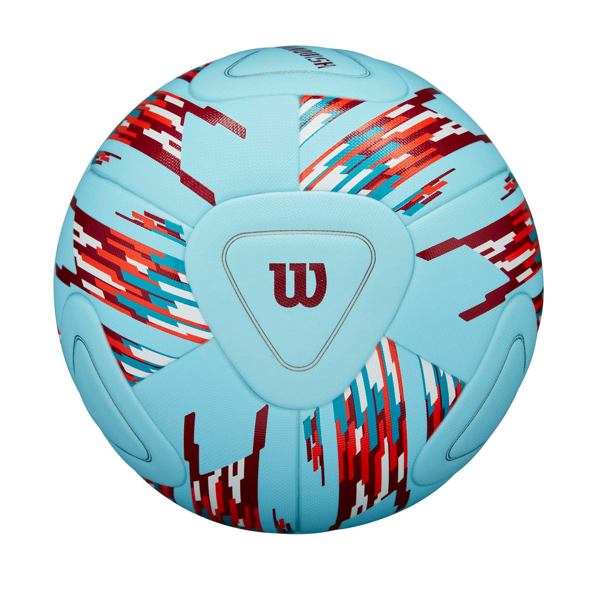WILSON Vanquish front view showing blue red purple panels and clear branding for visibility