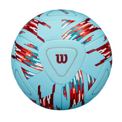 WILSON Vanquish front view showing blue red purple panels and clear branding for visibility
