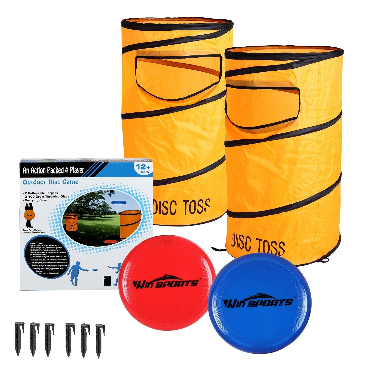WIn SPORTS folded targets flat in close view highlighting compact storage benefit