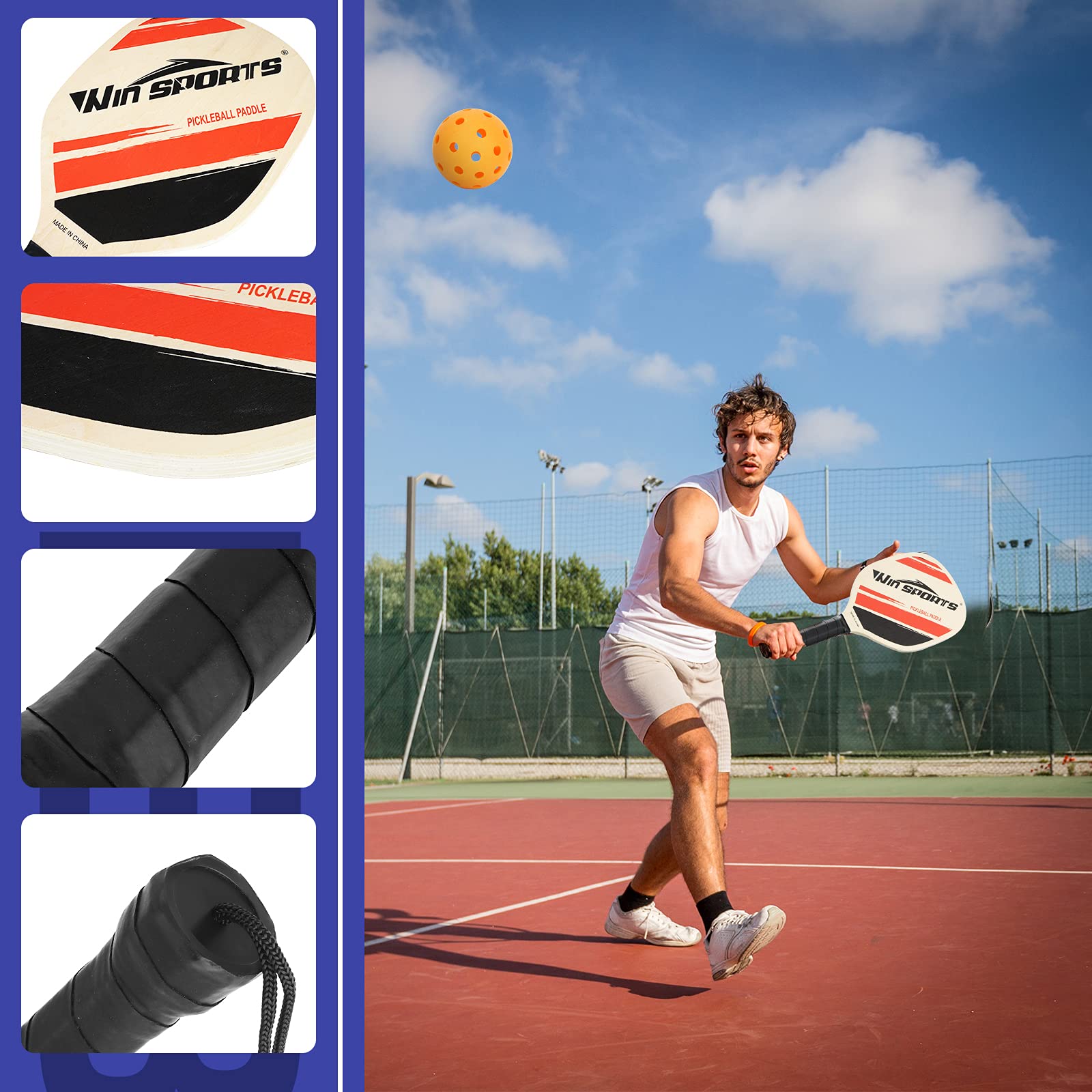 WIn SPORTS paddle side showing 7-ply thickness for lasting durability