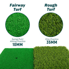 Wind Shear close-up of dual-turf zones highlighting realistic fairway and rough feel for practice