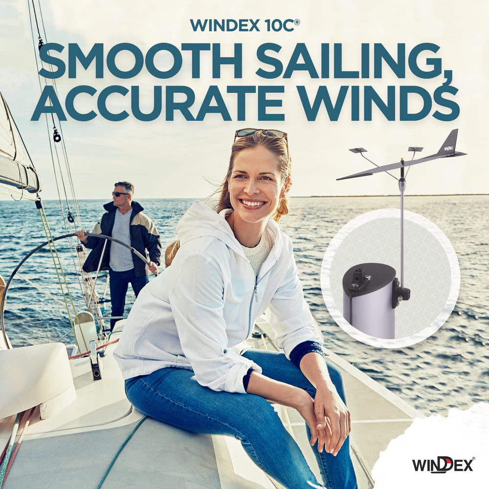 Windex in use under sail helping trim sails and steer efficiently