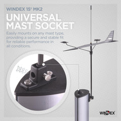 Windex mounted on sailboat masthead providing accurate wind cues underway
