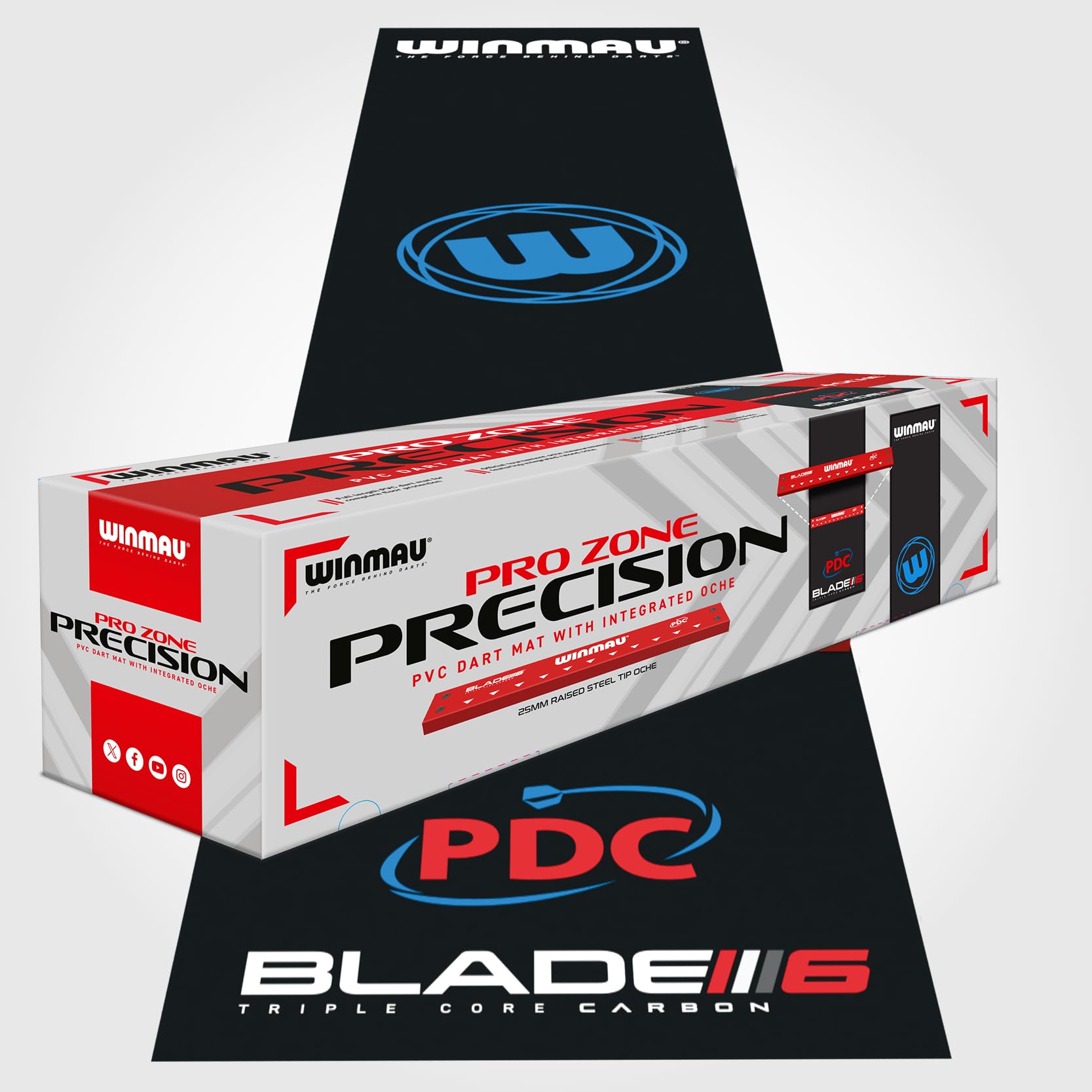 Winmau mat in use with player stance demonstrating improved consistency