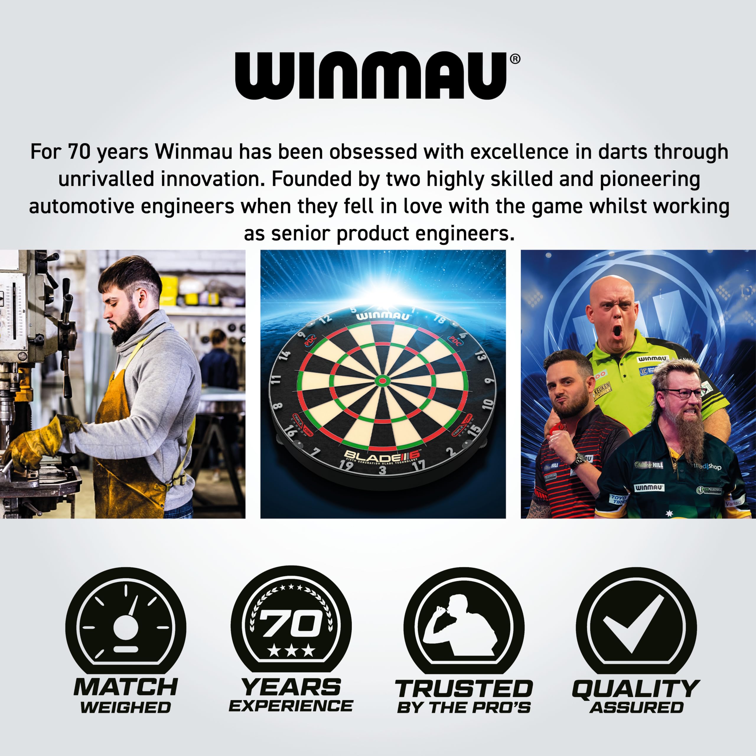 Winmau Sniper Black in use at a dartboard demonstrating tournament-ready performance and control