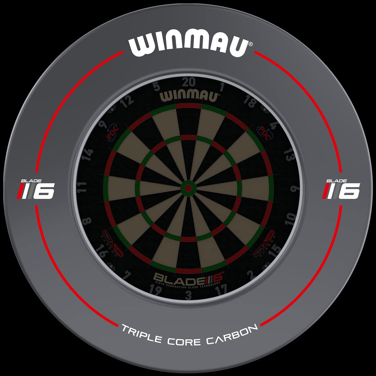 Winmau surround close-up of texture and padding highlighting durability