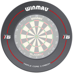 Winmau surround front view showing grey protective ring and neat finish