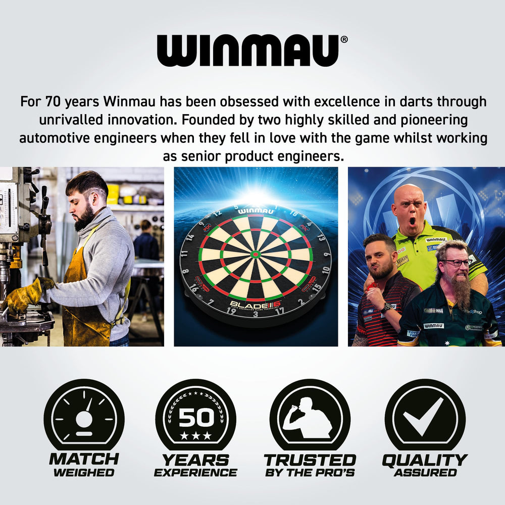 Winmau surround packaging box ready to ship showing brand and contents