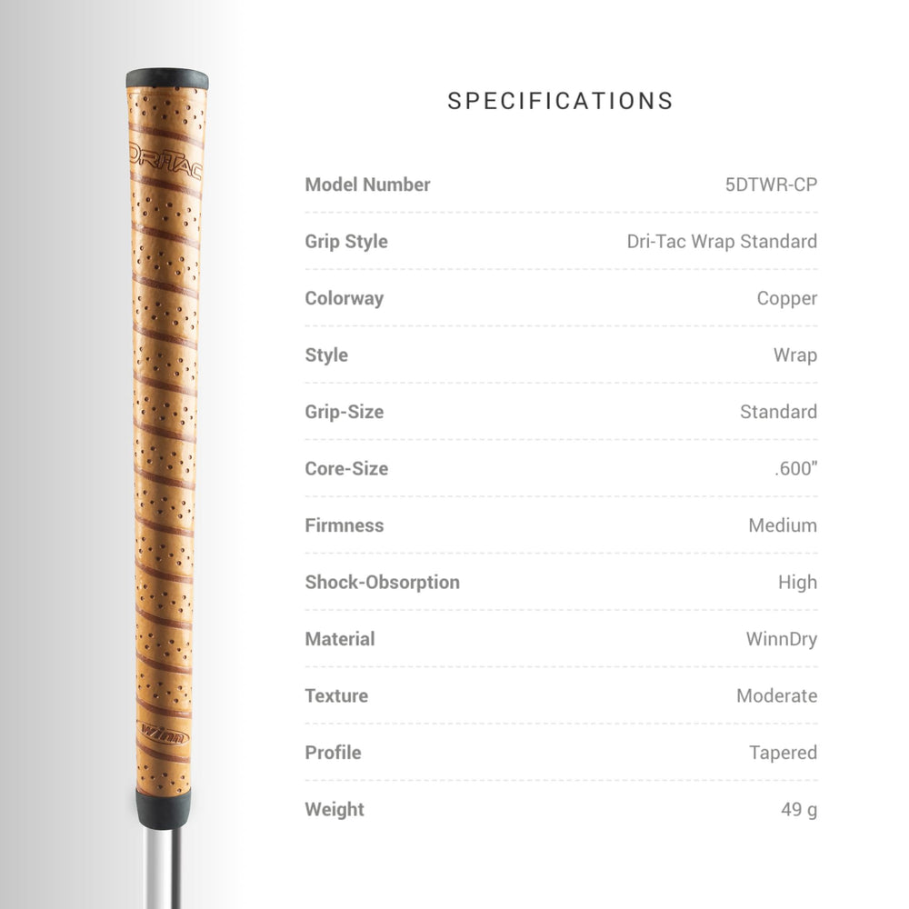Winn DriTac in-hand swing view showing comfortable midsize grip control