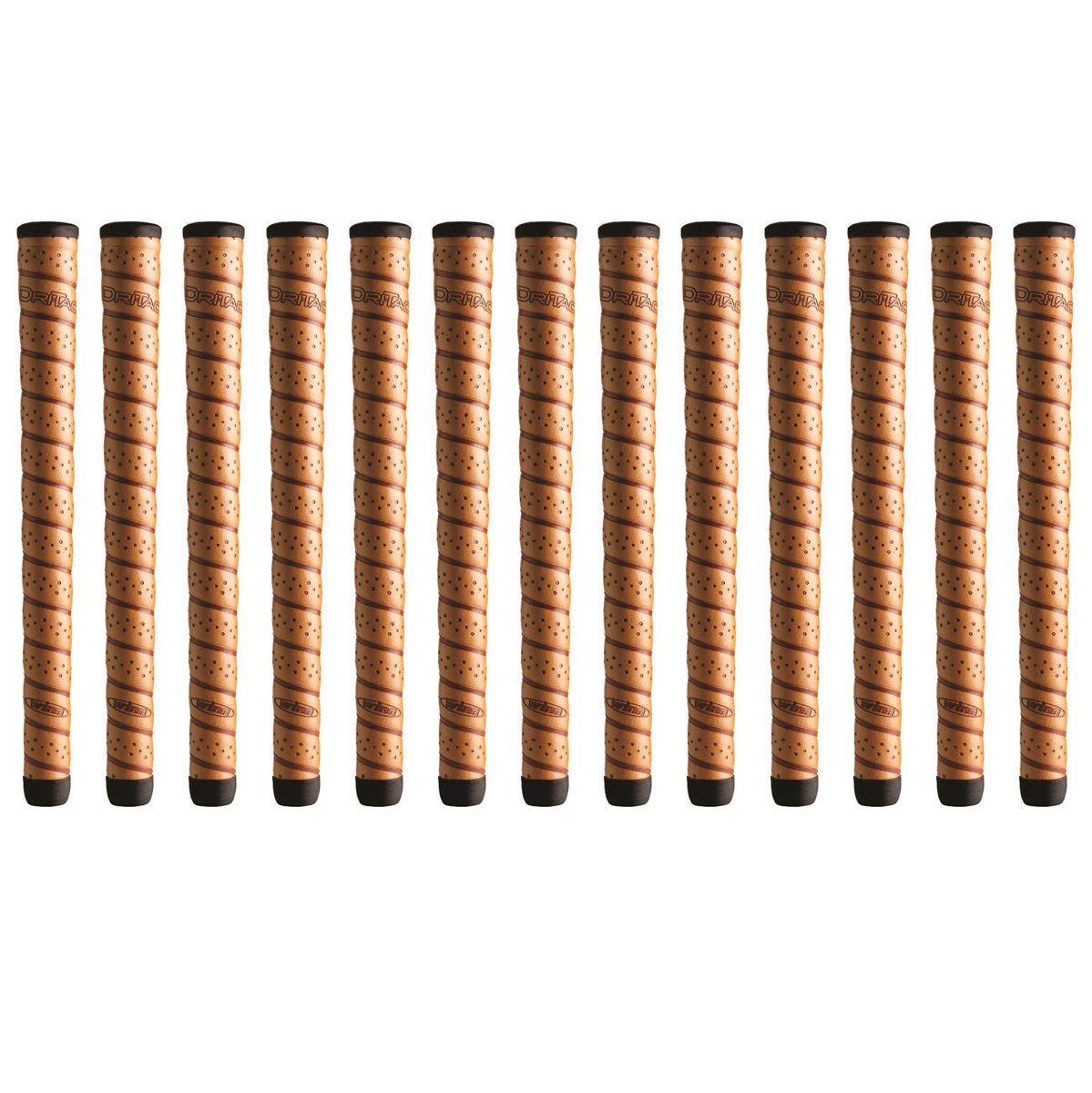 Winn DriTac wrap oversize front view showing contoured grip and copper color for improved comfort