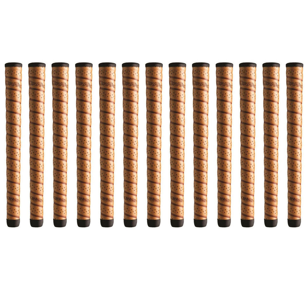 Winn DriTac wrap oversize front view showing contoured grip and copper color for improved comfort