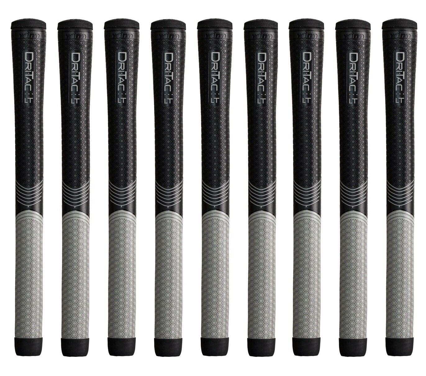 Winn Grips front packaging showing nine black gray midsize grips and branding benefit comfort