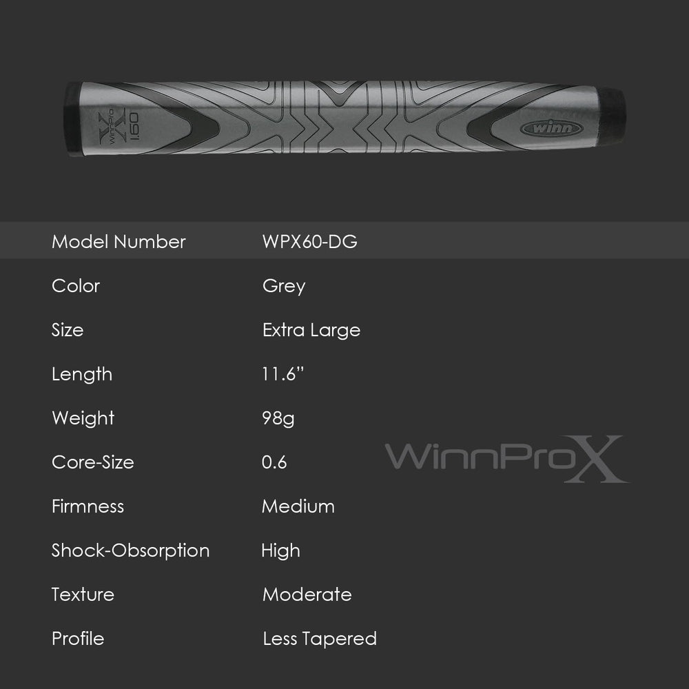 Winn Pro X beside a standard grip showing super jumbo size for fuller contact