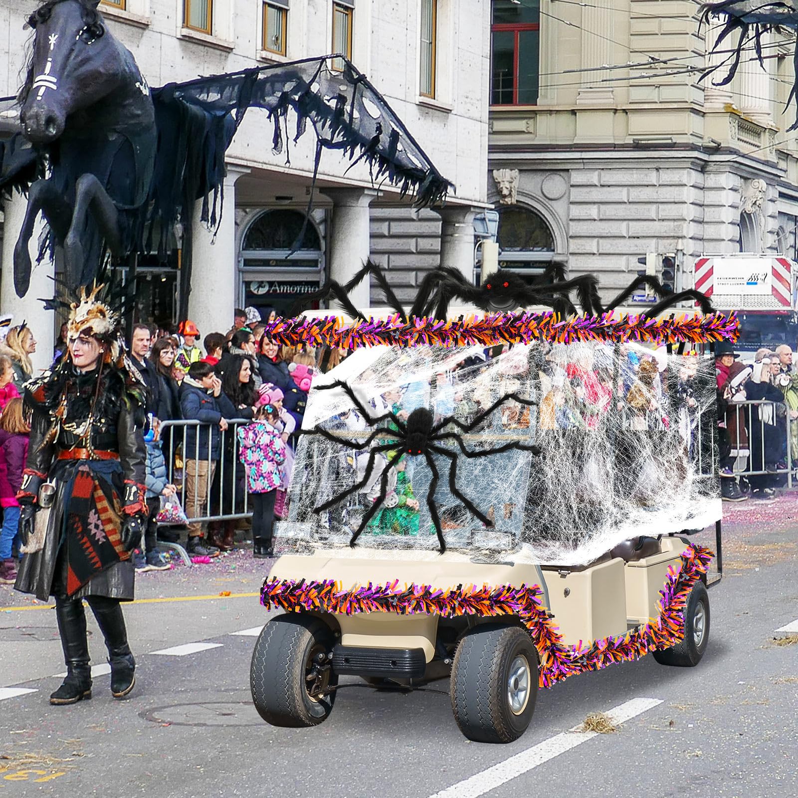 WinnerWhy decorated golf cart in parade setting creating neighborhood attention