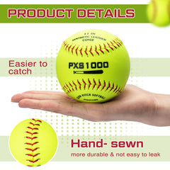 WinnerWhy softball held in hand showing 11-inch scale for easier catching