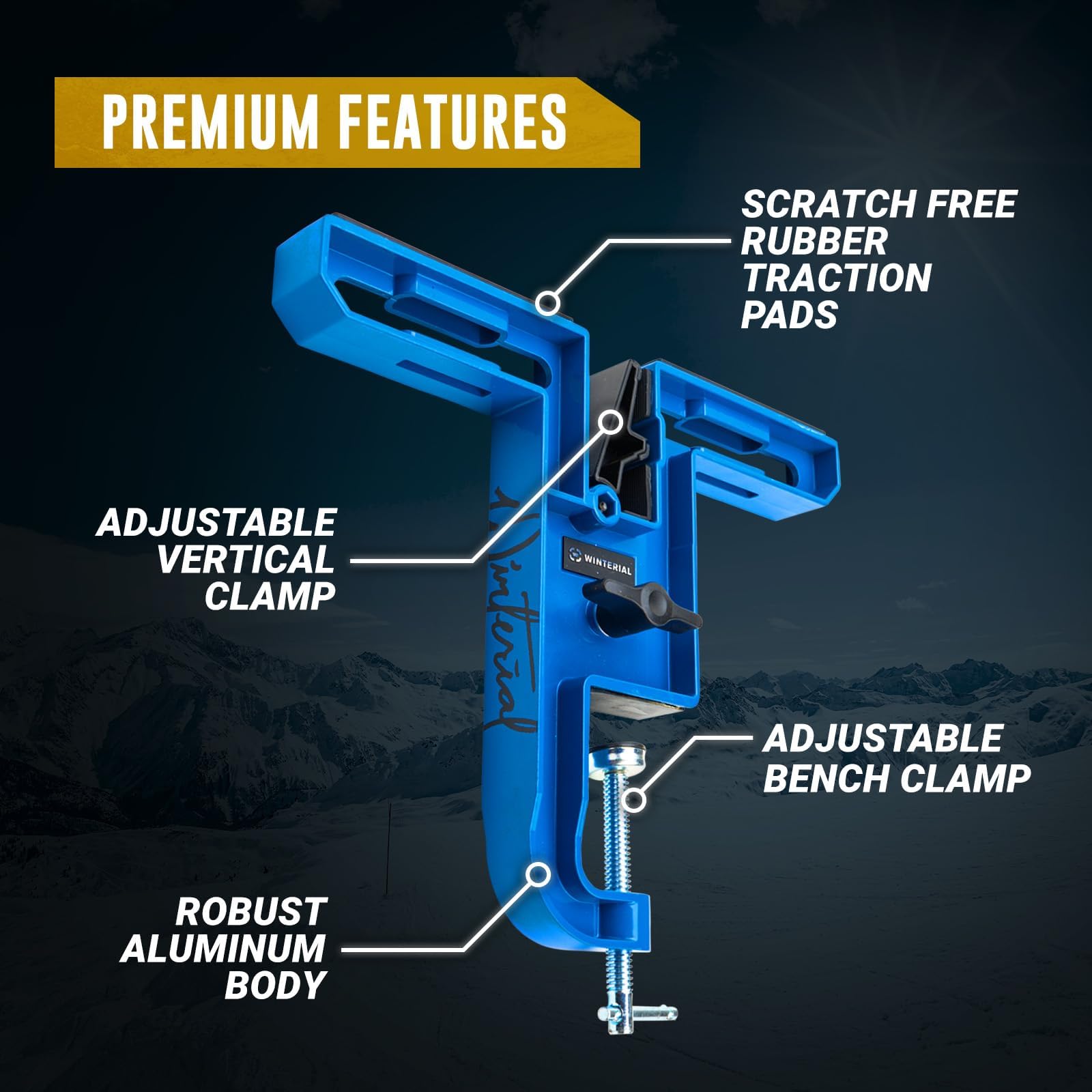 Winterial vertical orientation holding ski for precise edge tuning benefit