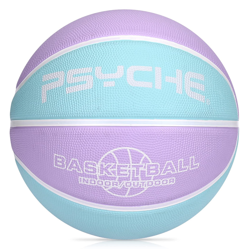 Wisdom Leaves front-facing mini basketball showing colors and size benefits