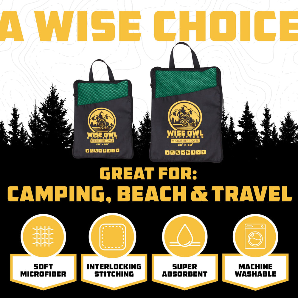 Wise Owl Outfitters large towel unfolded showing full-body coverage