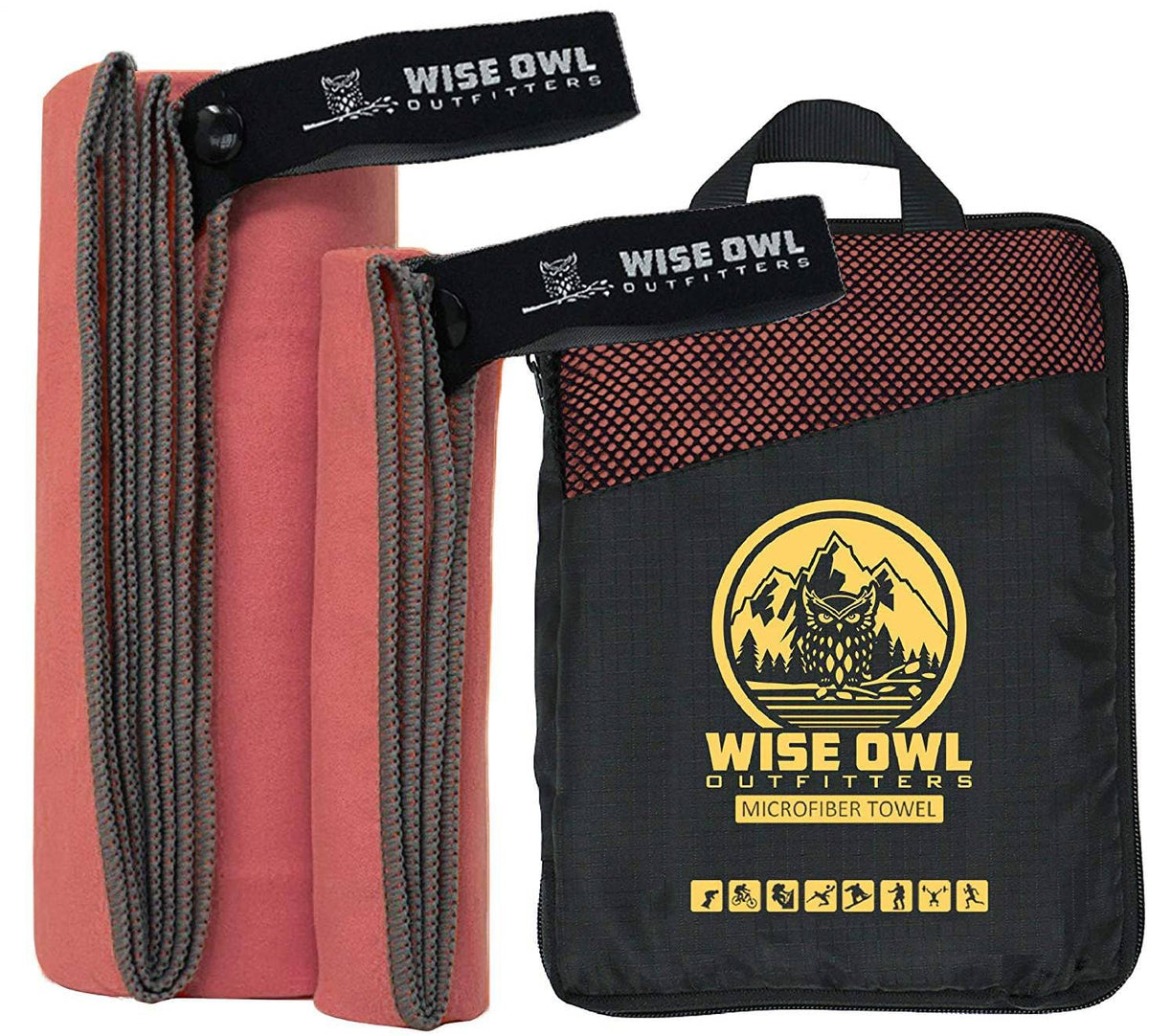 Wise Owl Outfitters folded towel front view showing compact packability
