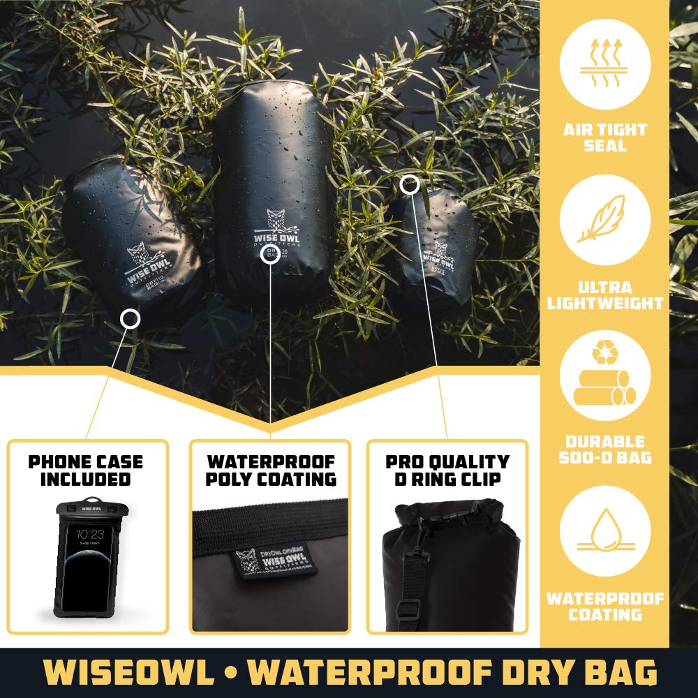 Wise Owl Outfitters detailed roll-top closure and heavy-duty buckle securing contents