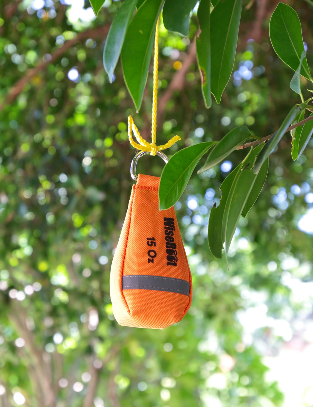 WISEROOT action photo of arborist throwing the weighted line to a high branch for rigging