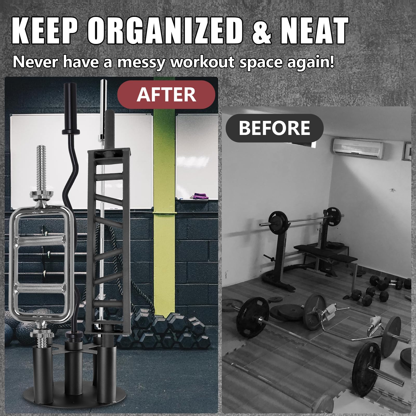 Wishtofly rack installed in a corner saving floor space and improving gym organization