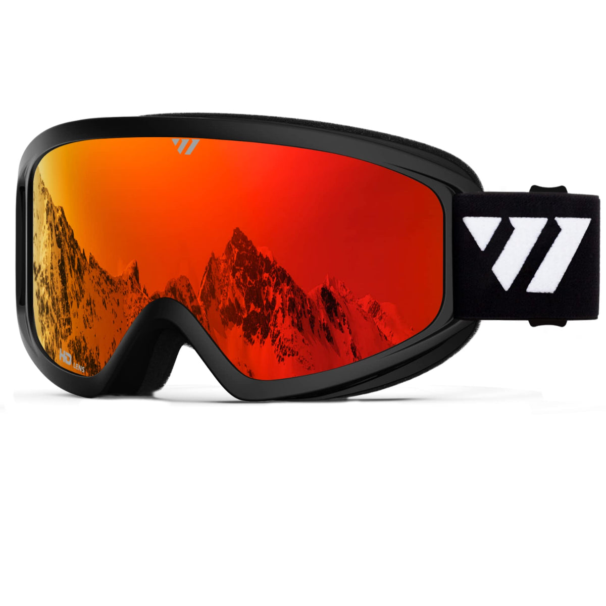 WISTON front view black frame red lens showing clear field of vision and UV protection