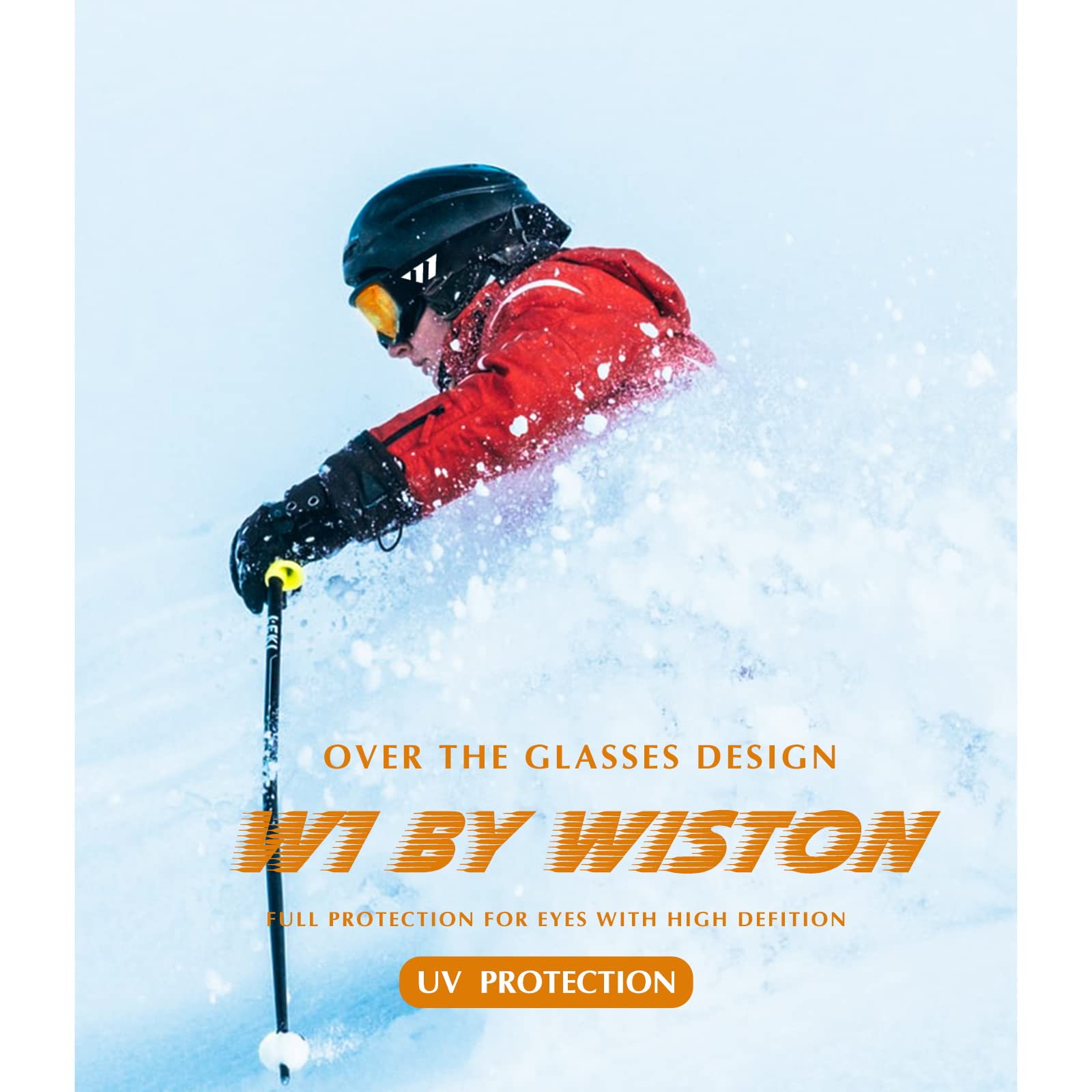 WISTON side angle demonstrating OTG clearance with prescription glasses underneath for comfort
