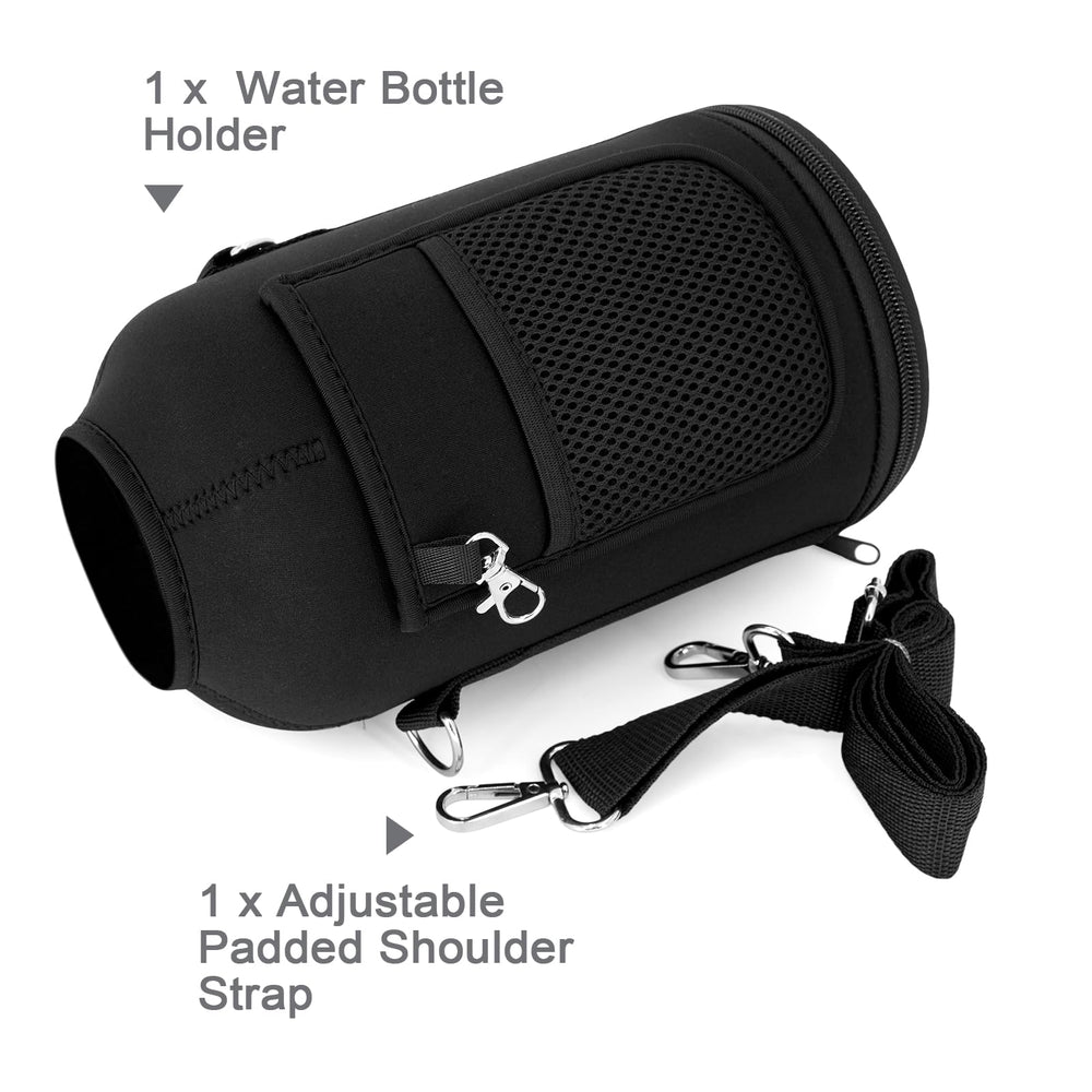 WixByti carrier worn over shoulder while walking, hands-free hydration benefit