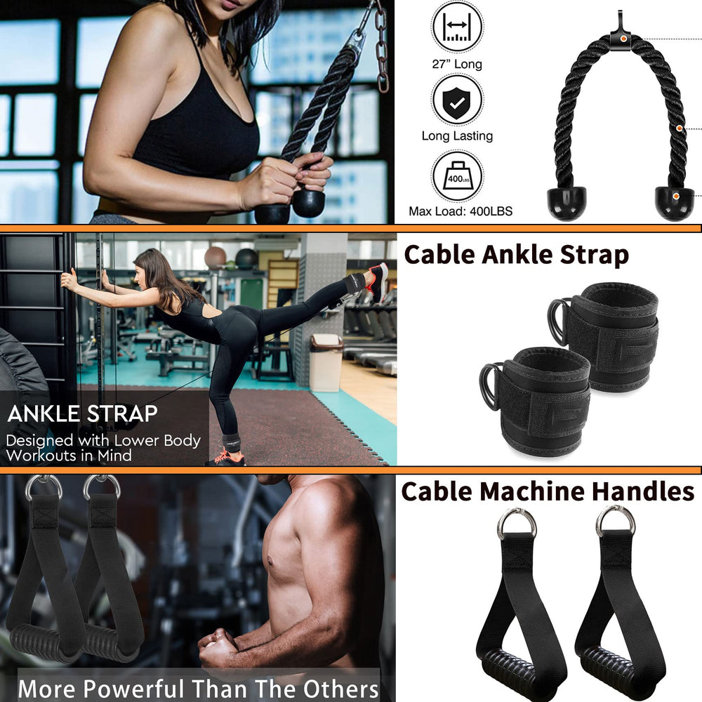 WNOEY ankle straps with snap hooks showing secure lower-body exercise attachment