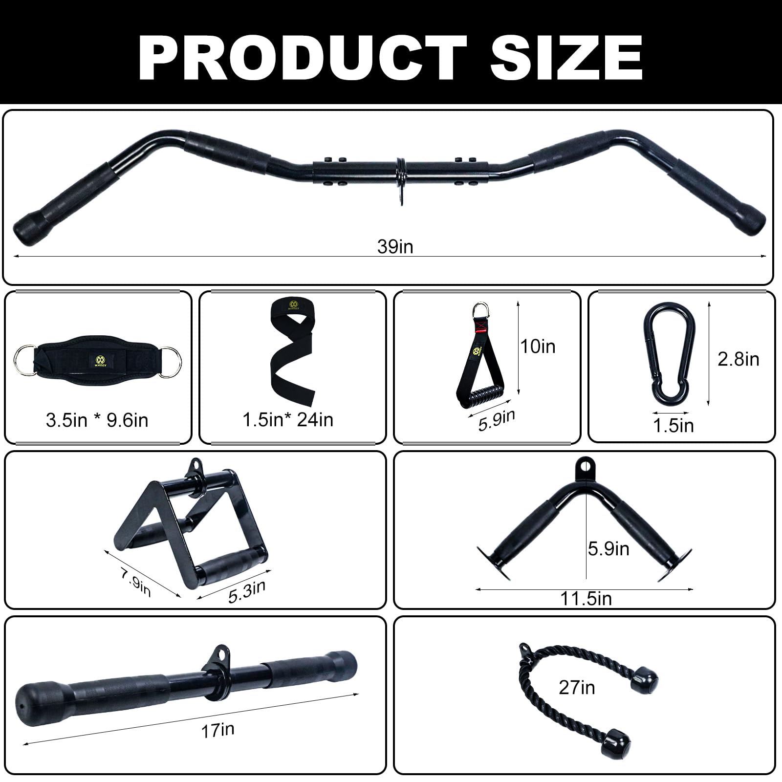 WNOEY heavy-duty rope handle closeup providing durable triceps and face pull control