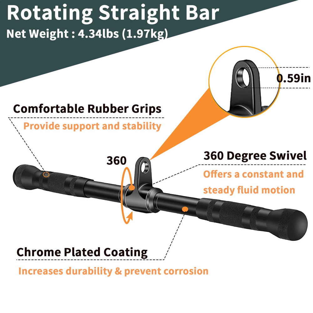 WNOEY straight rotating bar handles demonstrating ergonomic wrist-friendly motion