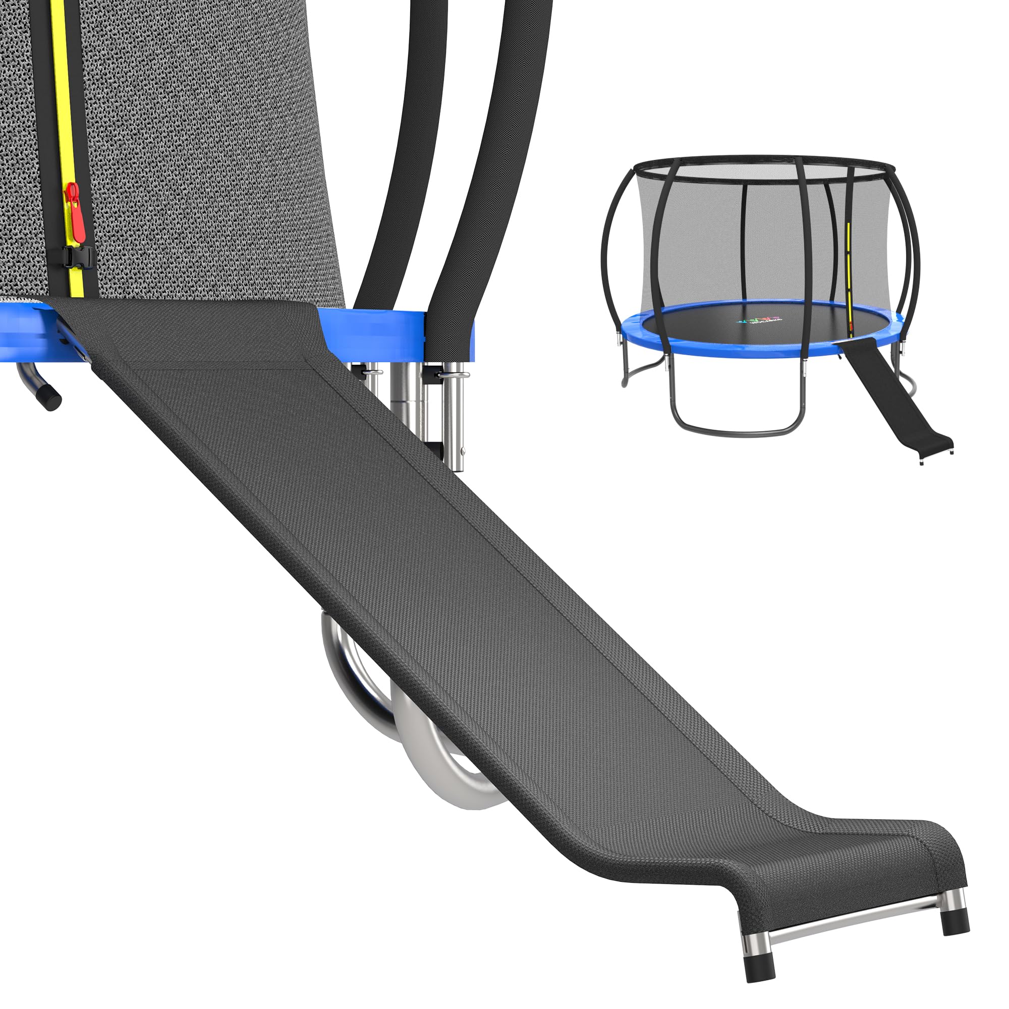 wocarks front view of full ladder and slide showing easy entry benefit