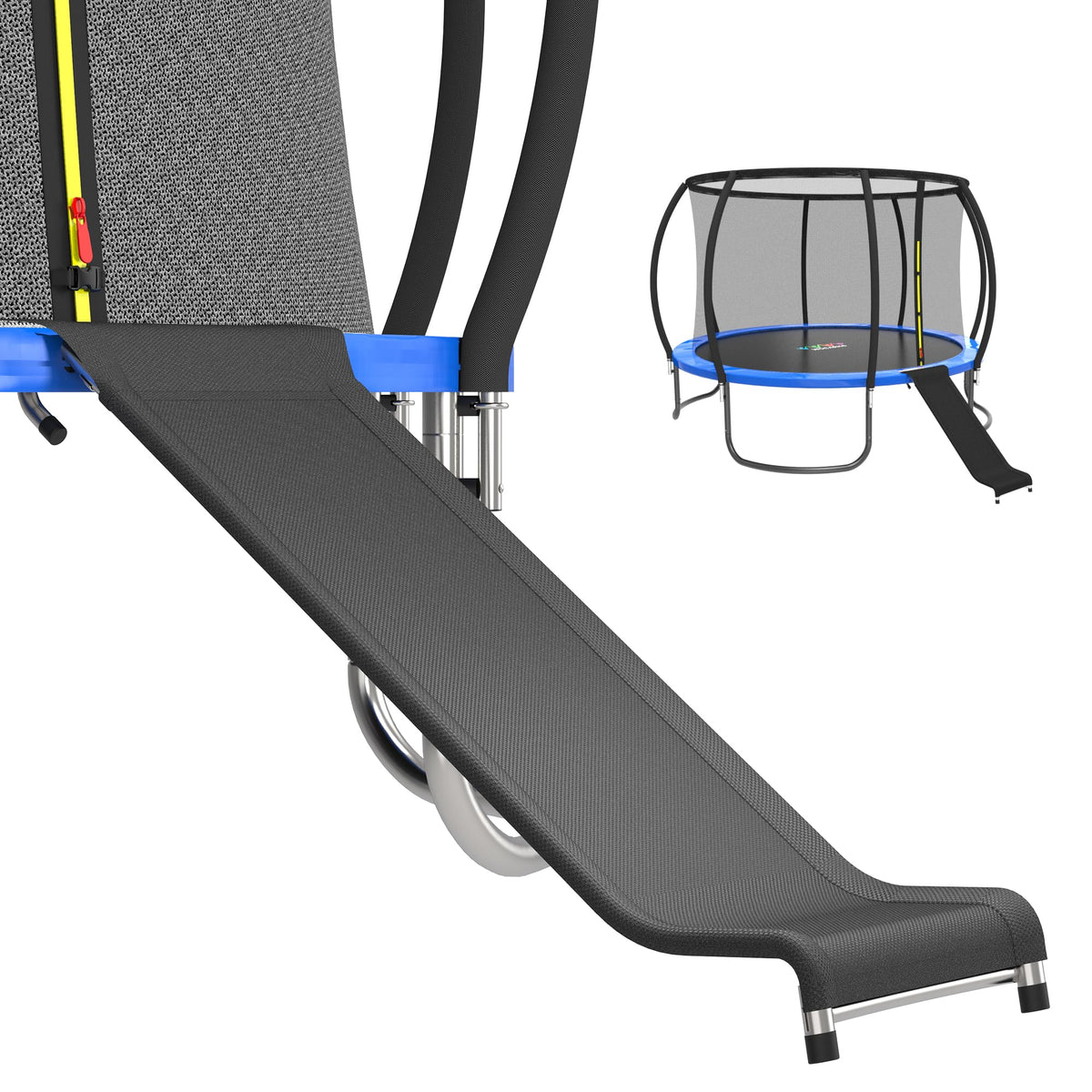 wocarks front view of full ladder and slide showing easy entry benefit