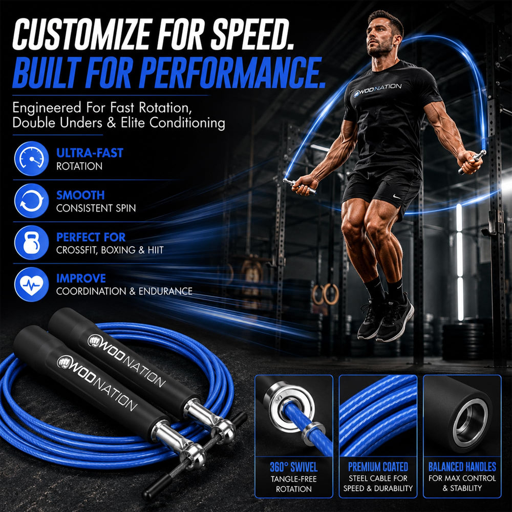 WOD Nation jump rope in use during boxing training for improved footwork