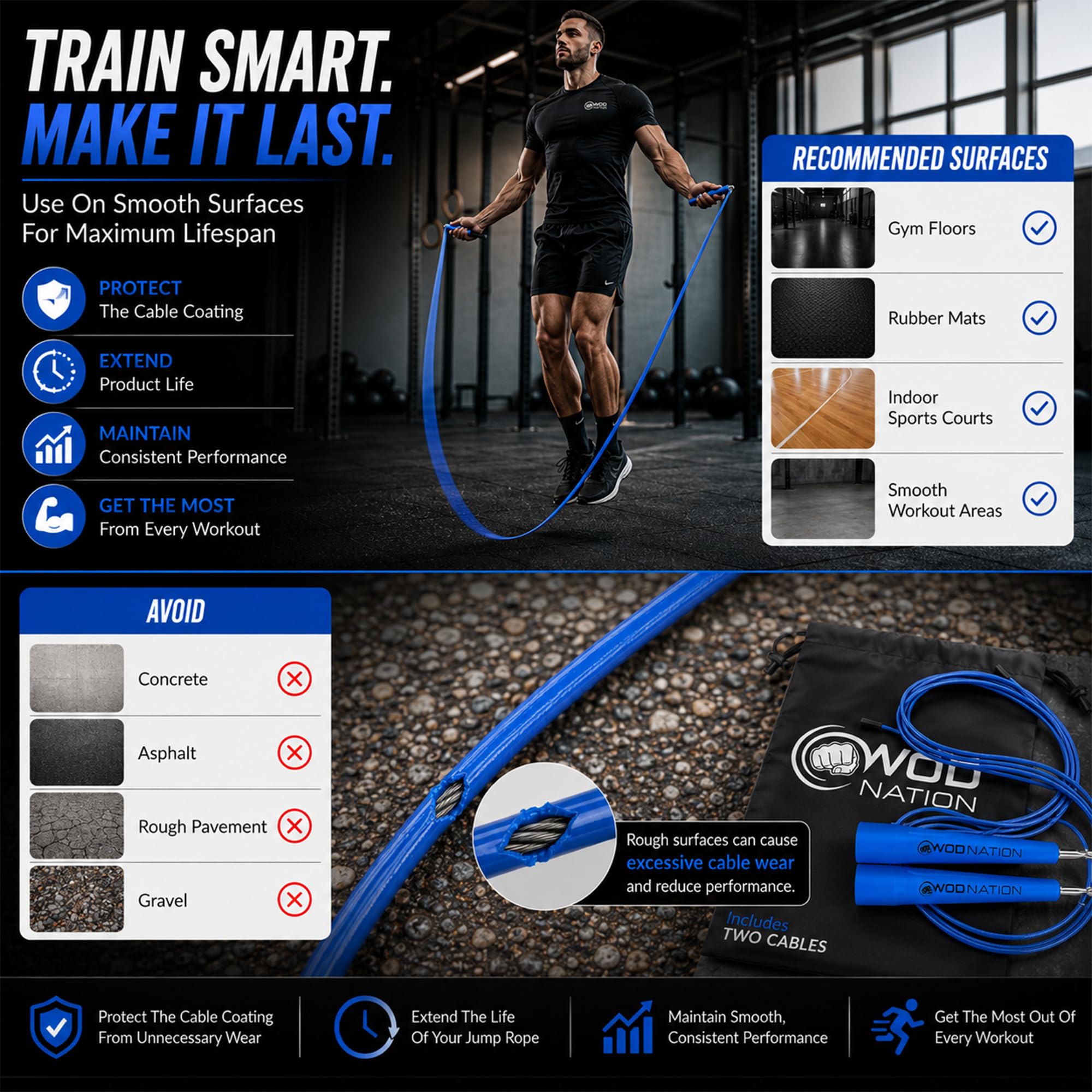 WOD Nation lifestyle shot with athlete jumping showing cardio conditioning benefit