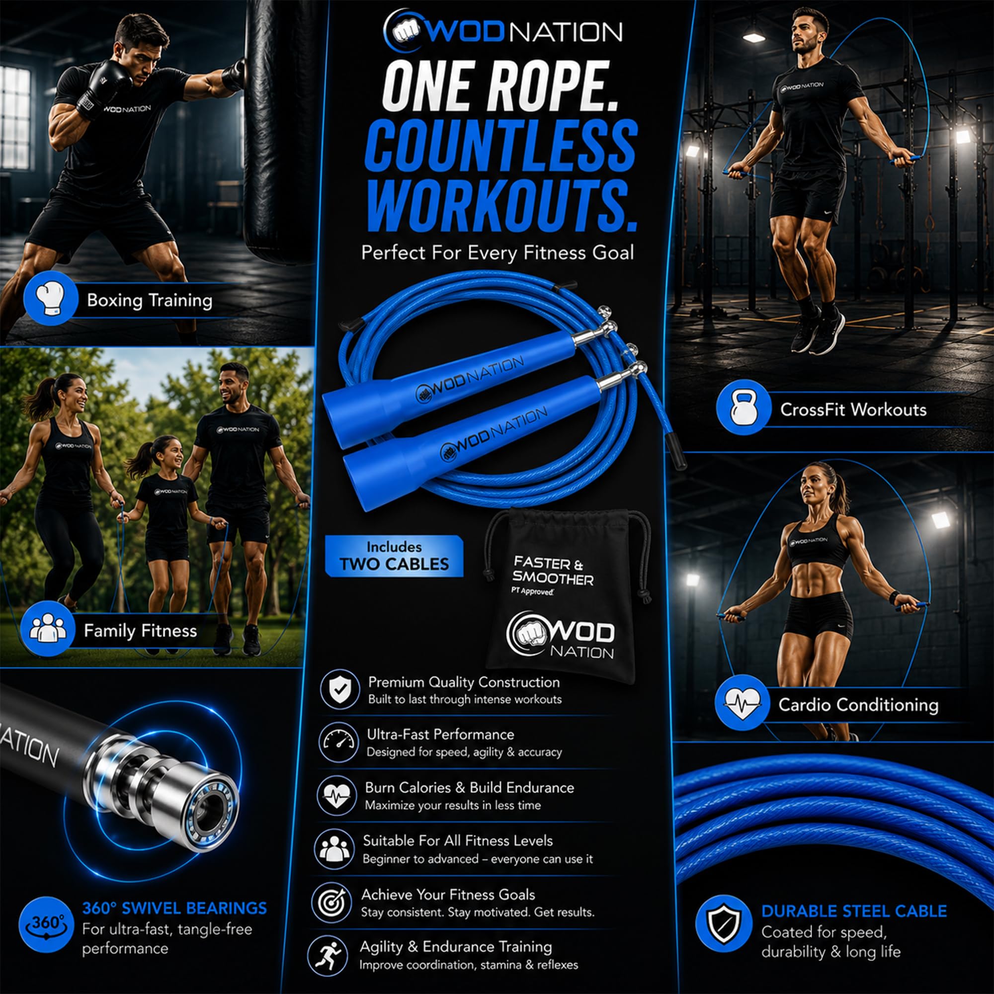 WOD Nation compact packaged rope illustrating easy travel and storage benefit