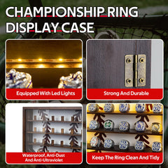 WodGod close-up acrylic panel detail protecting rings from dust and UV