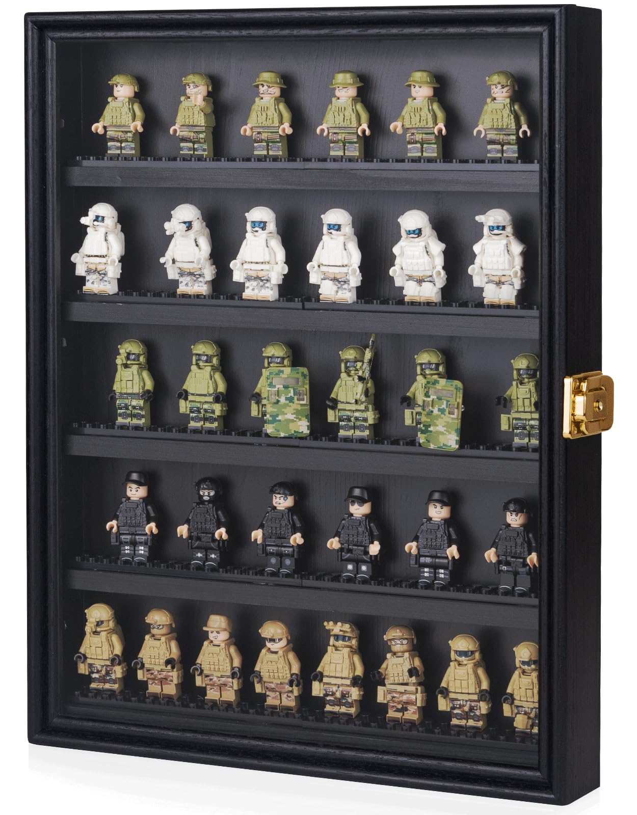WodGod front view of 11x14 display case showcasing neat arrangements and visibility