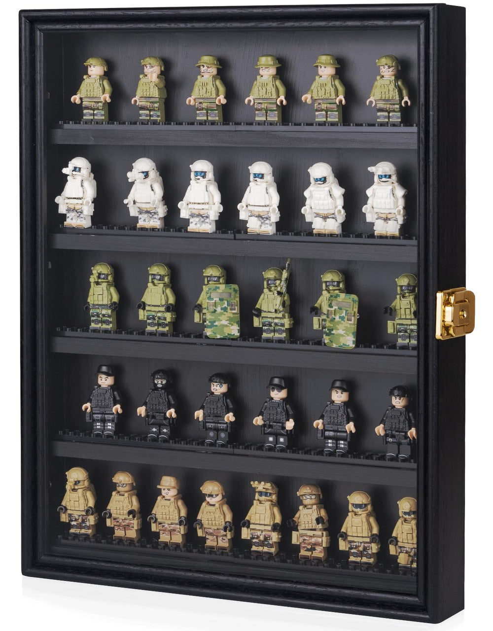 WodGod front view of 11x14 display case showcasing neat arrangements and visibility