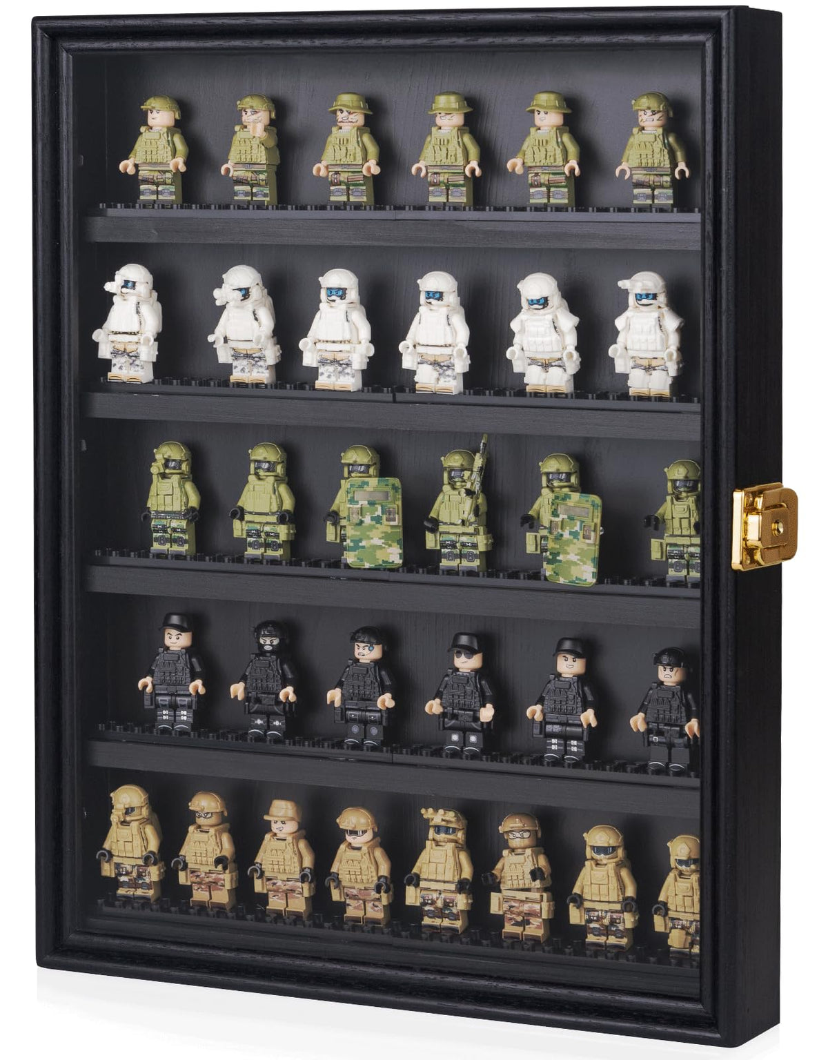 WodGod front view of 11x14 display case showcasing neat arrangements and visibility