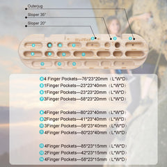 WodGod side-angle profile showing 20° and 35° slopes to vary hold difficulty